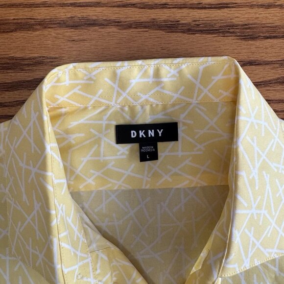 ❎SOLD❎DKNY Women Button-Down Long Sleeve Formal Yellow Spring Shirt Blouse S L - Picture 2 of 9